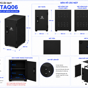 Tủ Ắc quy Nguồn Việt - Mã hàng : NVTAQ06(Kích thước : (RxS)xC mm - (450 x 680) x 694